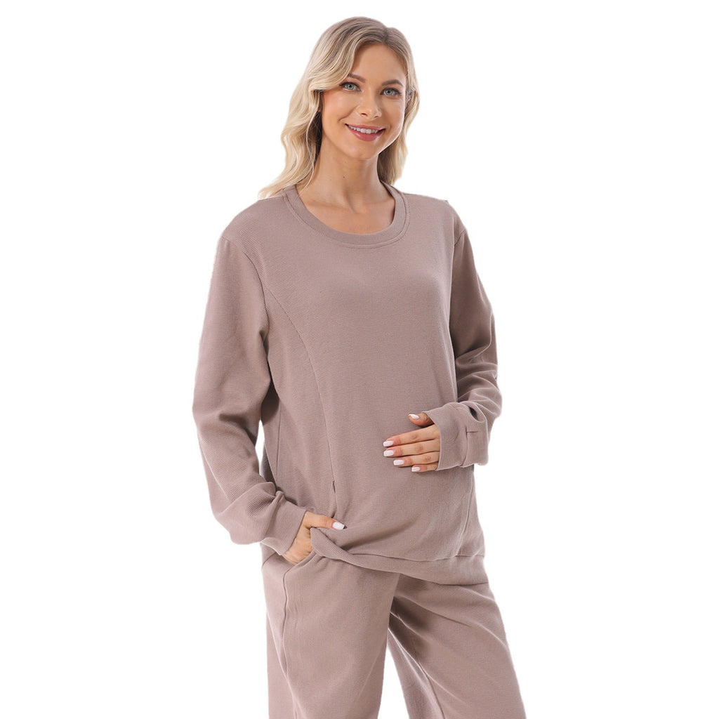 Mune's Cradle Breastfeeding Sweater with Zipper Access - Soft Cozy Nursing Top