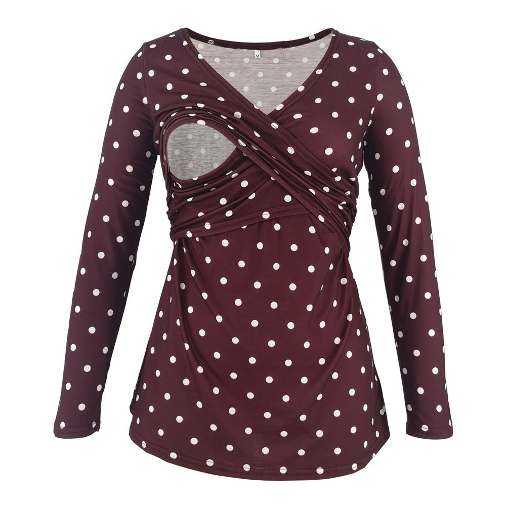 Mune's Cradle Long Sleeve V-Neck Lift-Up Breastfeeding & Pregnancy Shirt