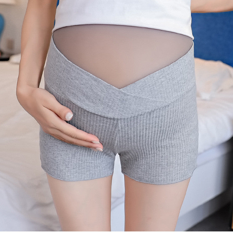 Mune's Cradle Maternity Cotton Blend Shorts High Rise or Low Rise V Cut Bump Friendly Pregnancy Bottoms with Stretch