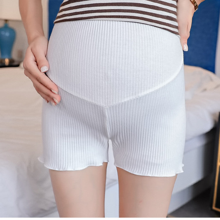 Mune's Cradle Maternity Cotton Blend Shorts High Rise or Low Rise V Cut Bump Friendly Pregnancy Bottoms with Stretch