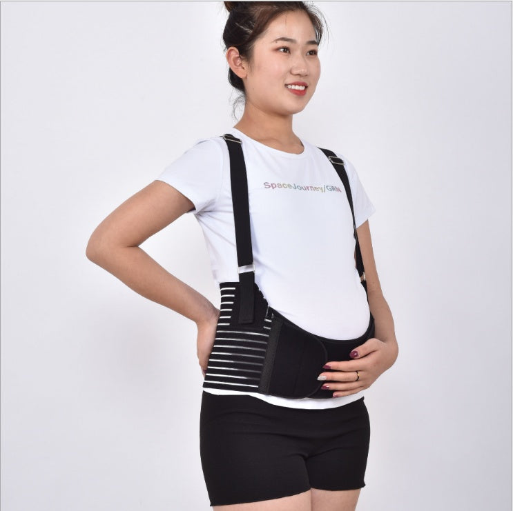 Mune's Cradle Breathable Cotton Maternity Belly Support Belt with Shoulder Straps