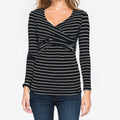Mune's Cradle Long Sleeve V-Neck Lift-Up Breastfeeding & Pregnancy Shirt