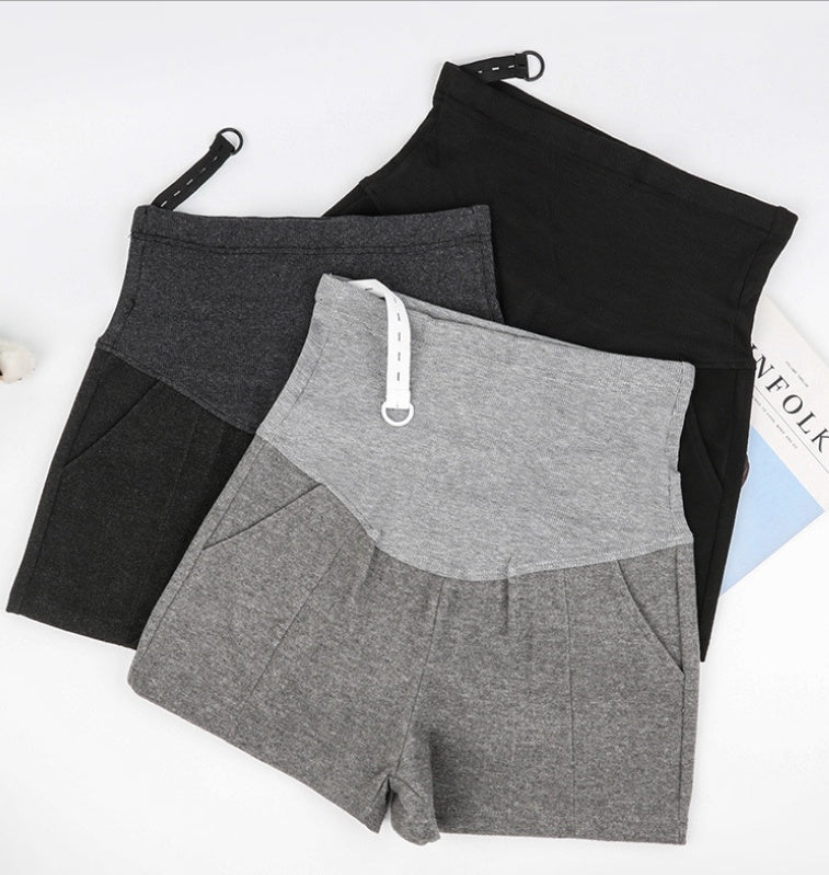 Mune's Cradle High Rise Maternity Shorts with Soft Elastic Belly Band
