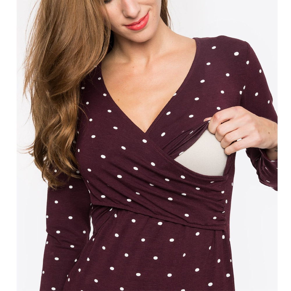 Mune's Cradle Long Sleeve V-Neck Lift-Up Breastfeeding & Pregnancy Shirt