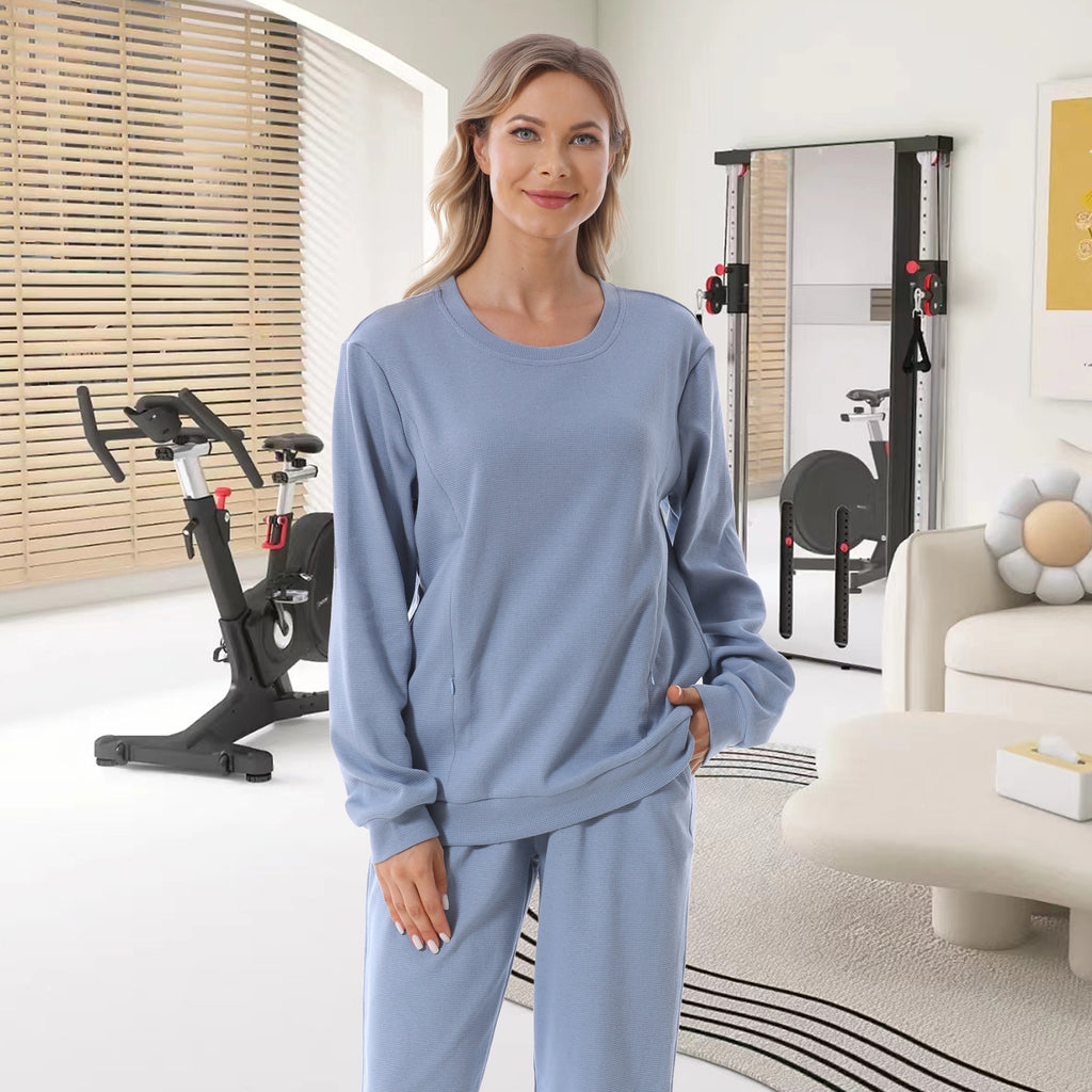 Mune's Cradle Breastfeeding Sweater with Zipper Access - Soft Cozy Nursing Top