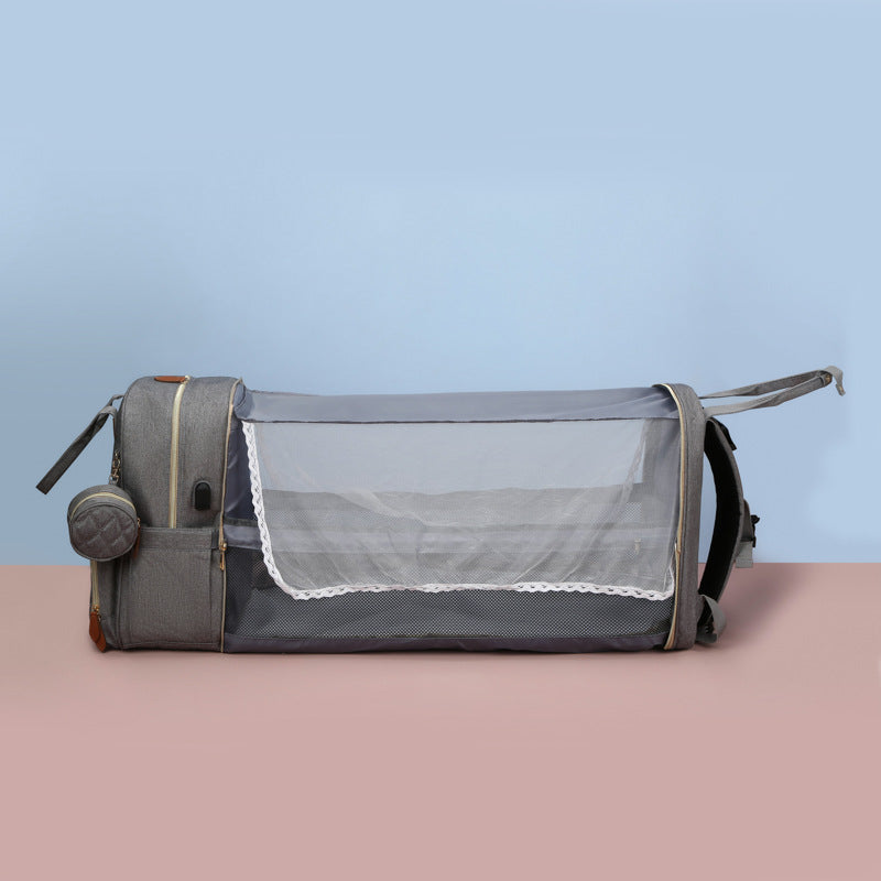 Mune's Cradle Backpack Diaper Bag with Changing Station & Phone Charging Port