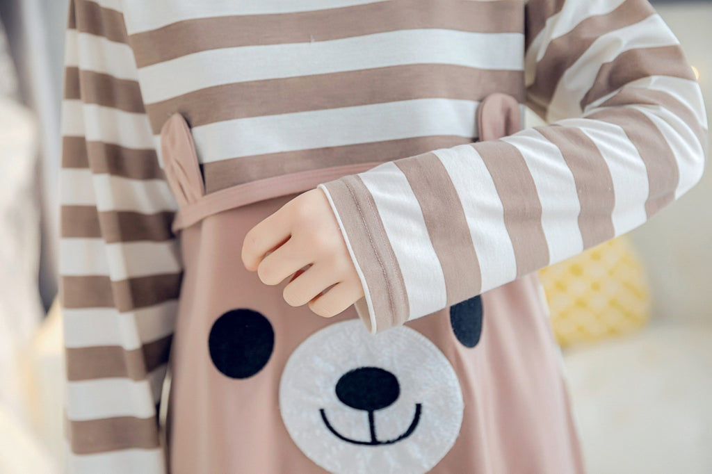 Mune's Cradle Lift Up Breastfeeding Pajamas with Bear Design - Soft Cotton Cozy Nights
