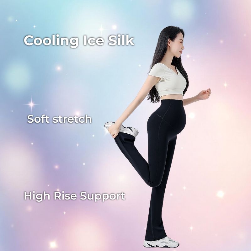Mune's Cradle High Rise Bell Bottom Maternity Yoga Pants – Stretchy & Cooling