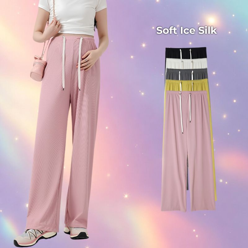 Mune's Cradle High Rise Maternity Sweatpants with Clip Drawstring – Soft Ice Silk