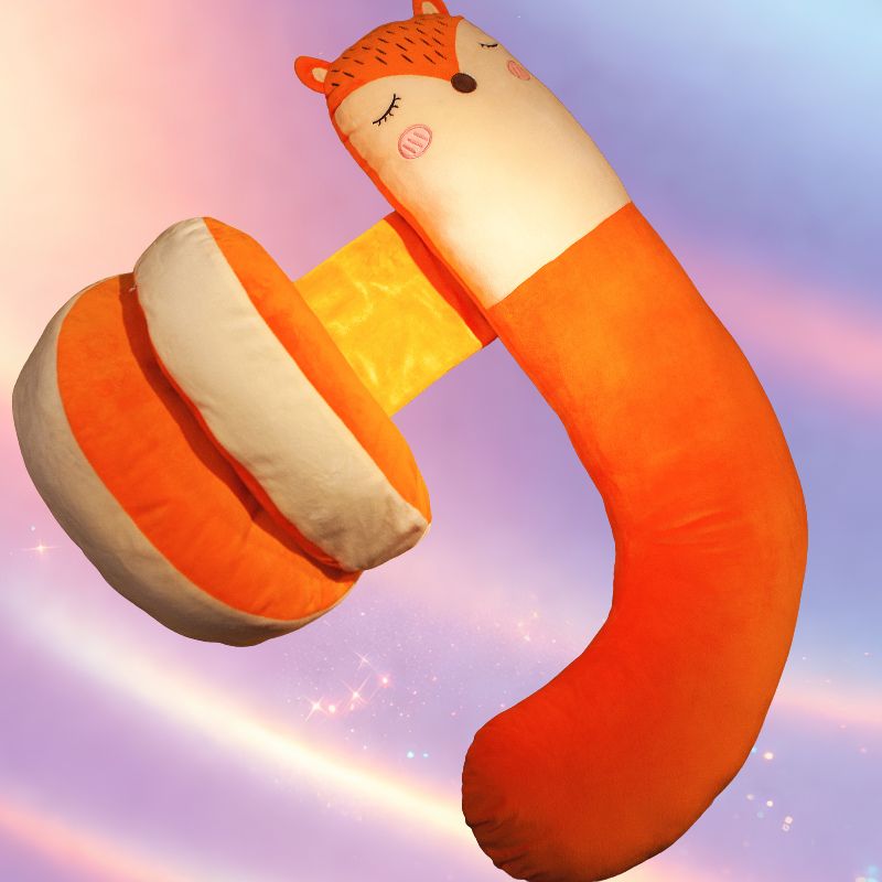Mune's Cradle J-Shaped Pregnancy Pillow with Cute Animals - Soft Cotton Fill