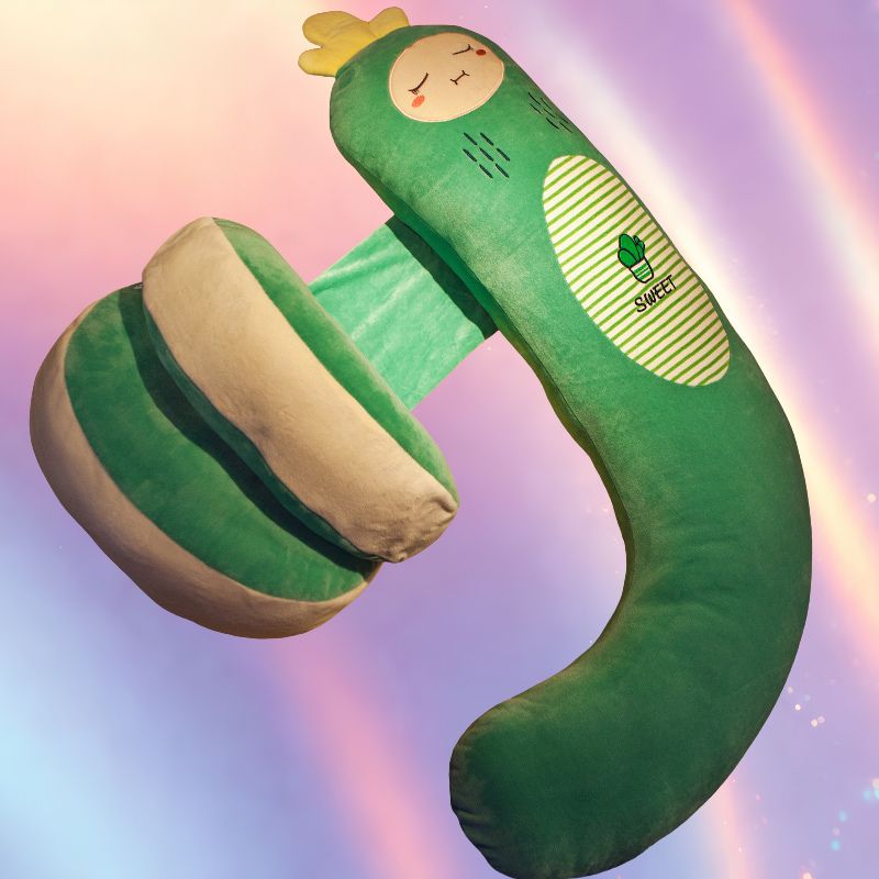Mune's Cradle J-Shaped Pregnancy Pillow with Cute Animals - Soft Cotton Fill