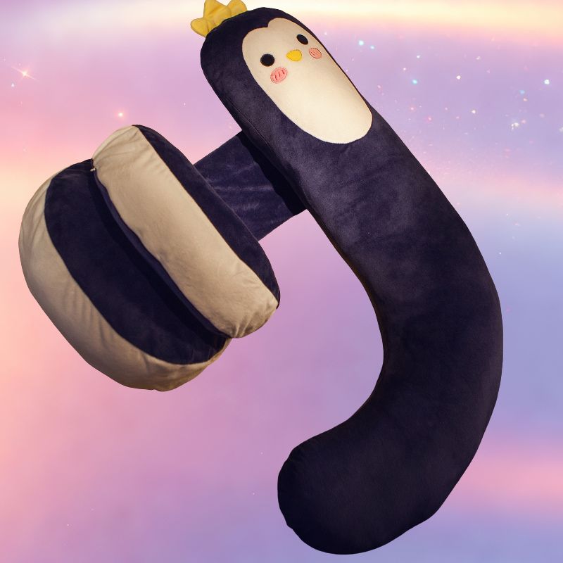 Mune's Cradle J-Shaped Pregnancy Pillow with Cute Animals - Soft Cotton Fill