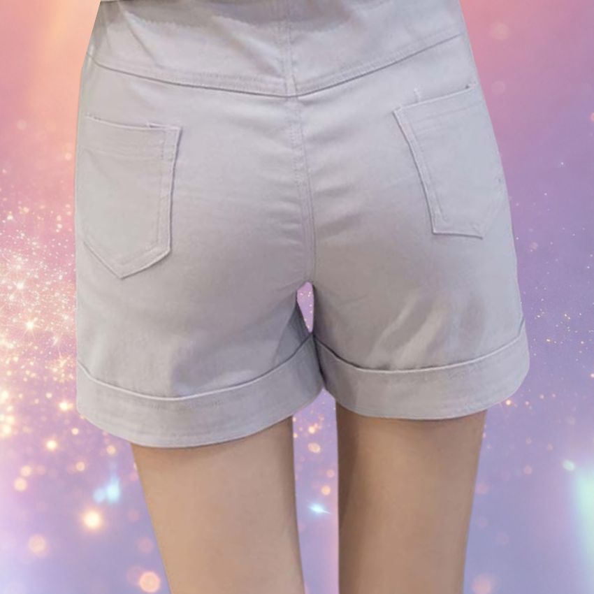 Mune's Cradle Stretchy High Rise Pregnancy Shorts with Pockets & Adjustable Waistband