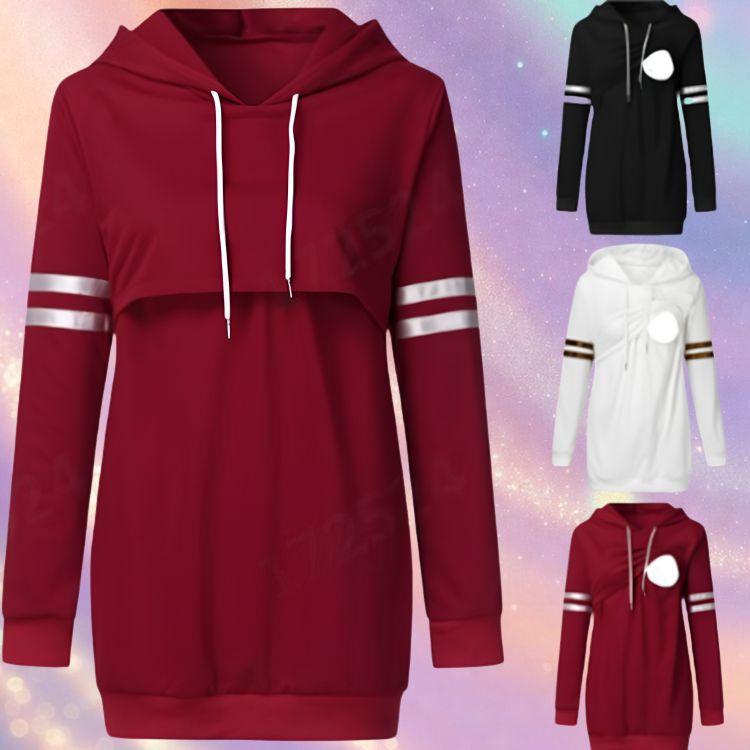 Mune's Cradle Hooded Nursing Sweater - Lift-Up Access