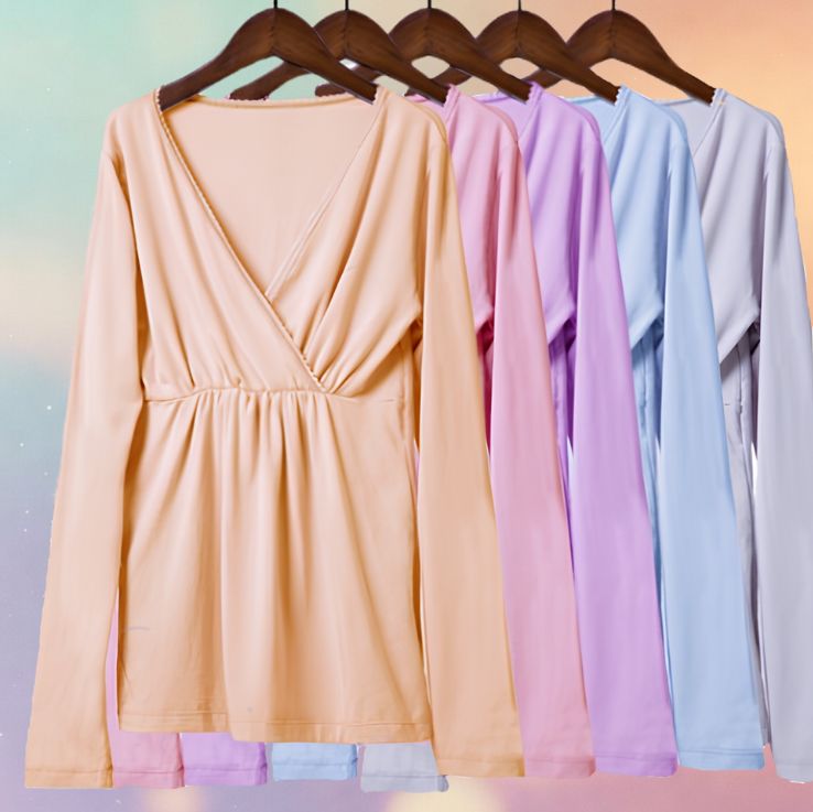 Mune's Cradle Long Sleeve V-Cut Modal Breastfeeding Shirt