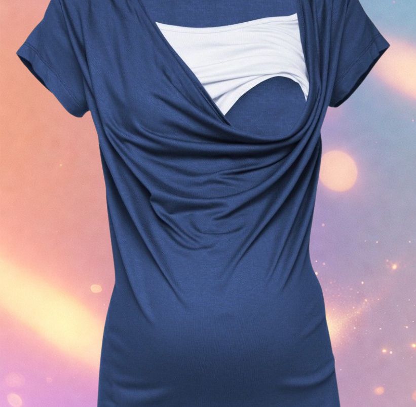 Mune's Cradle V-Cut Pull-Down Breastfeeding & Pregnancy Shirt