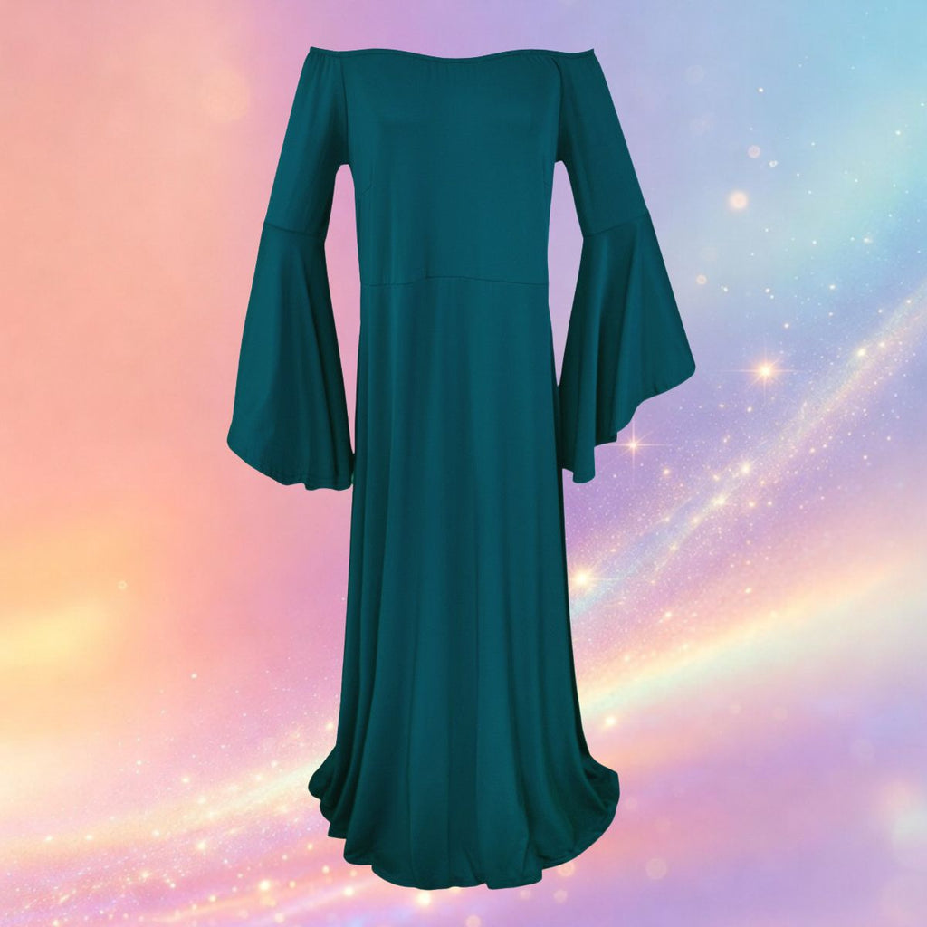 Mune's Cradle Long Flowy Bell Sleeve Pregnancy Photoshoot Dress