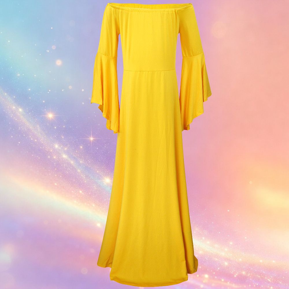 Mune's Cradle Long Flowy Bell Sleeve Pregnancy Photoshoot Dress