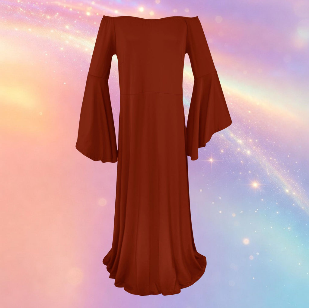 Mune's Cradle Long Flowy Bell Sleeve Pregnancy Photoshoot Dress