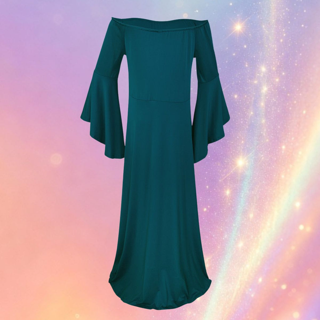 Mune's Cradle Long Flowy Bell Sleeve Pregnancy Photoshoot Dress