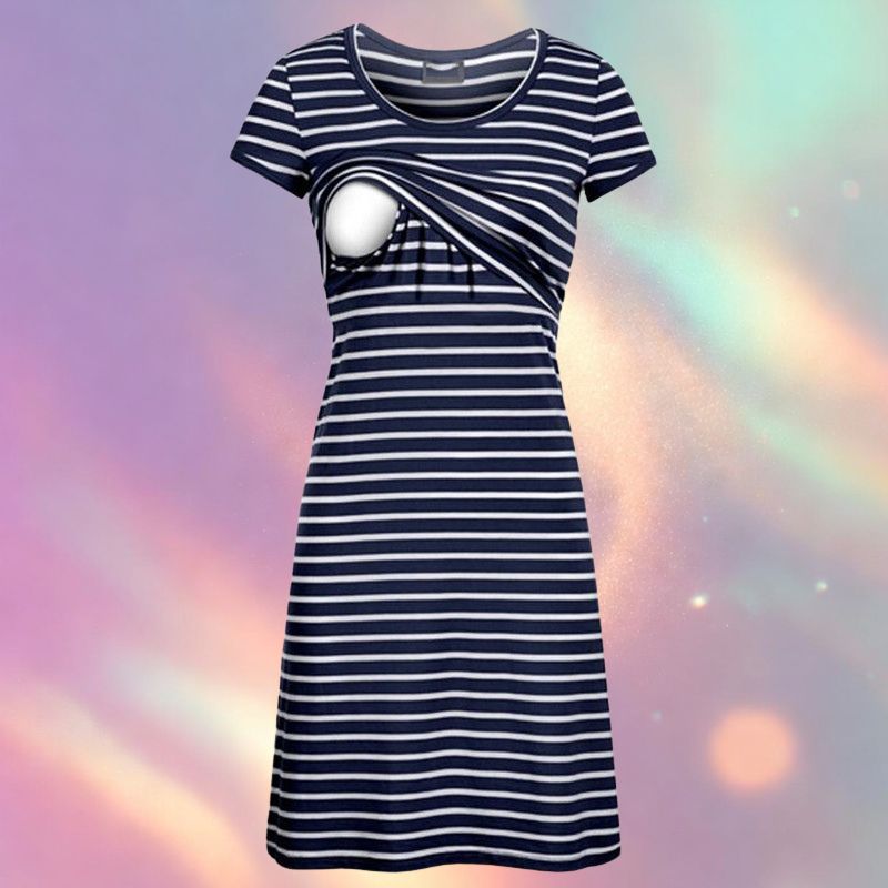 Mune's Cradle Pull-Up Striped Breastfeeding Dress