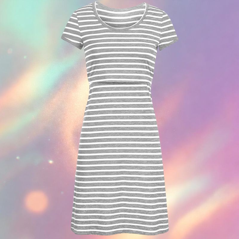Mune's Cradle Pull-Up Striped Breastfeeding Dress