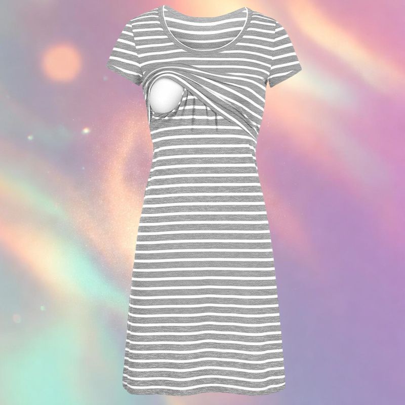 Mune's Cradle Pull-Up Striped Breastfeeding Dress