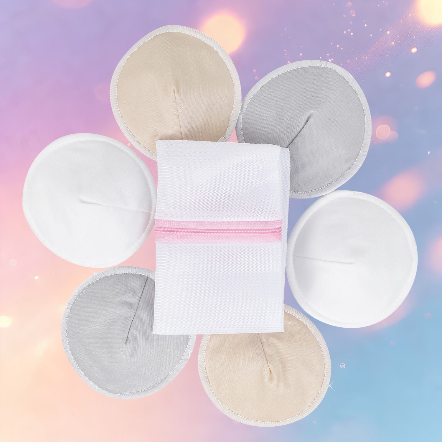 Mune's Cradle Organic Bamboo Nursing Pads - Super Absorbent Leak-Proof 14-Pack
