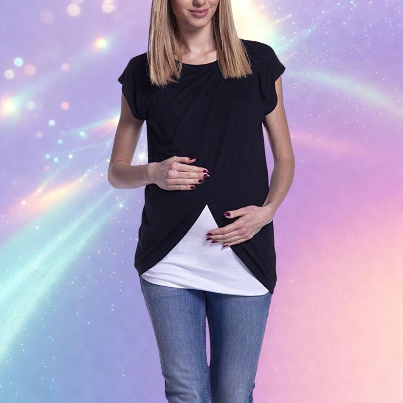 Mune's Cradle Lift-Up Breastfeeding Shirt – Tulip Style with White Inner Layer