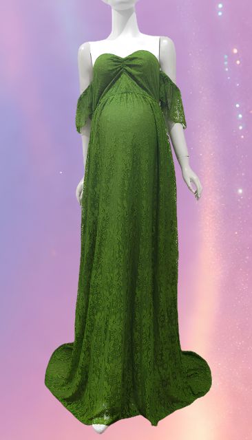 Mune's Cradle Lace Maternity Gown - Soft Flowy Pregnancy Dress