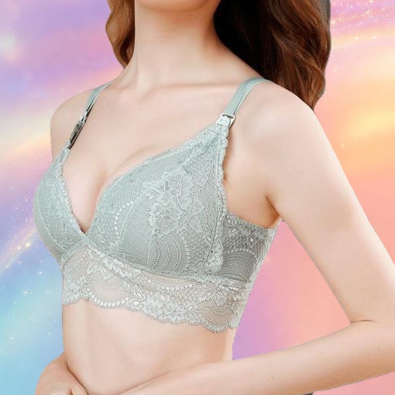Mune's Cradle Lace Nursing & Pumping Bra - Soft Nylon Comfort for Sensitive Skin