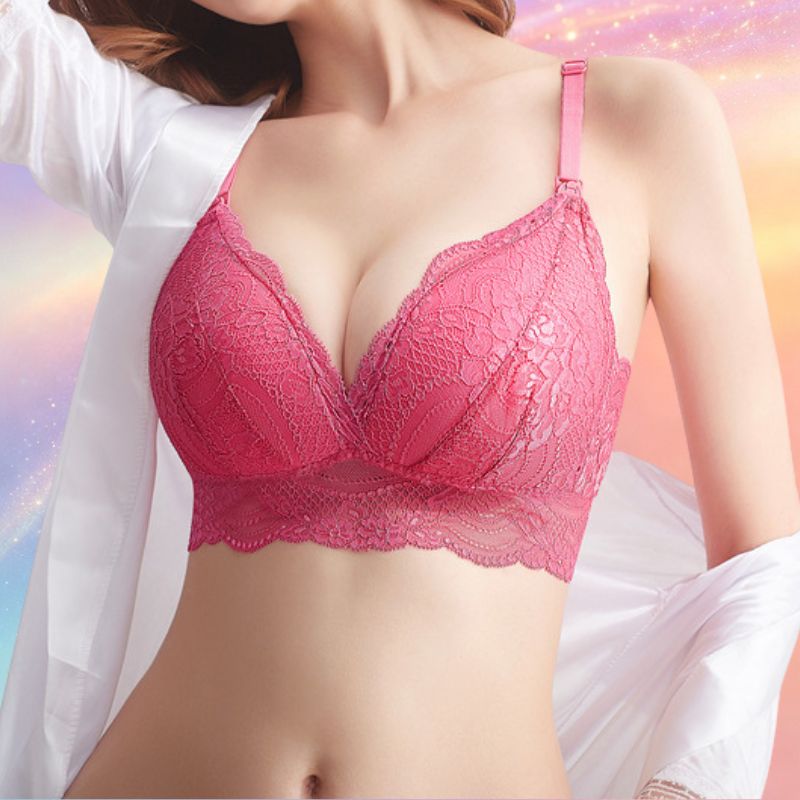 Mune's Cradle Lace Nursing & Pumping Bra - Soft Nylon Comfort for Sensitive Skin