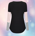 Mune's Cradle Long Sleeve Lift-Up Breastfeeding Shirt - Striped Sleeves & Torso