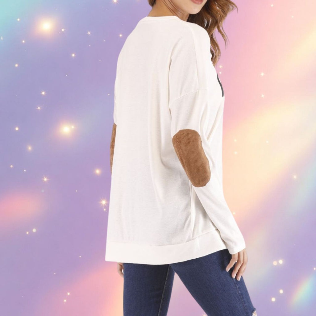 Mune's Cradle Mama Bear Women's Sweater with Elbow Patches – Cotton Blend