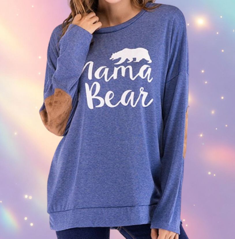 Mune's Cradle Mama Bear Women's Sweater with Elbow Patches – Cotton Blend