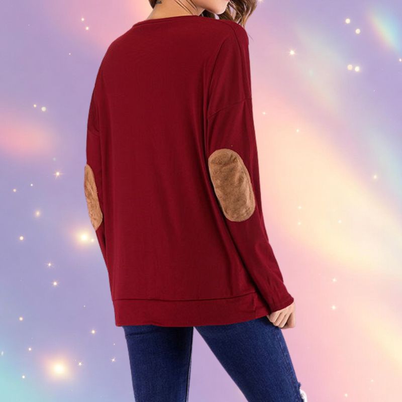 Mune's Cradle Mama Bear Women's Sweater with Elbow Patches – Cotton Blend