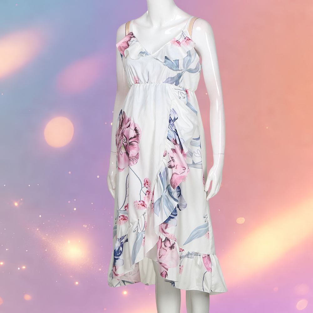 Mune's Cradle Floral Maternity Dress - Flowy Polyester Spring & Summer