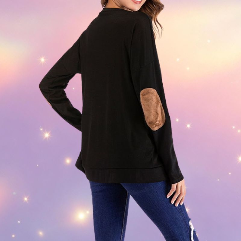 Mune's Cradle Mama Bear Women's Sweater with Elbow Patches – Cotton Blend