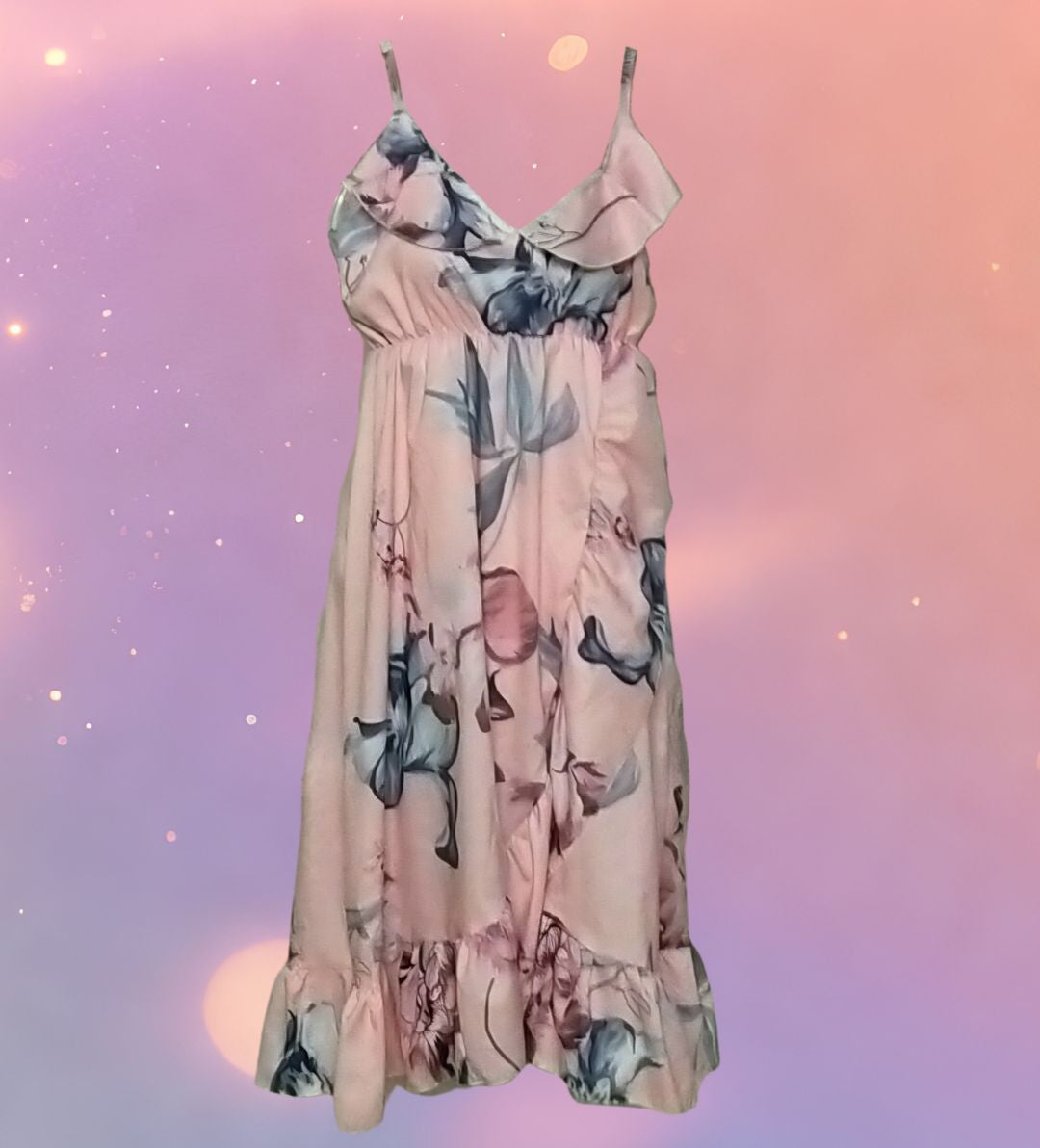 Mune's Cradle Floral Maternity Dress - Flowy Polyester Spring & Summer
