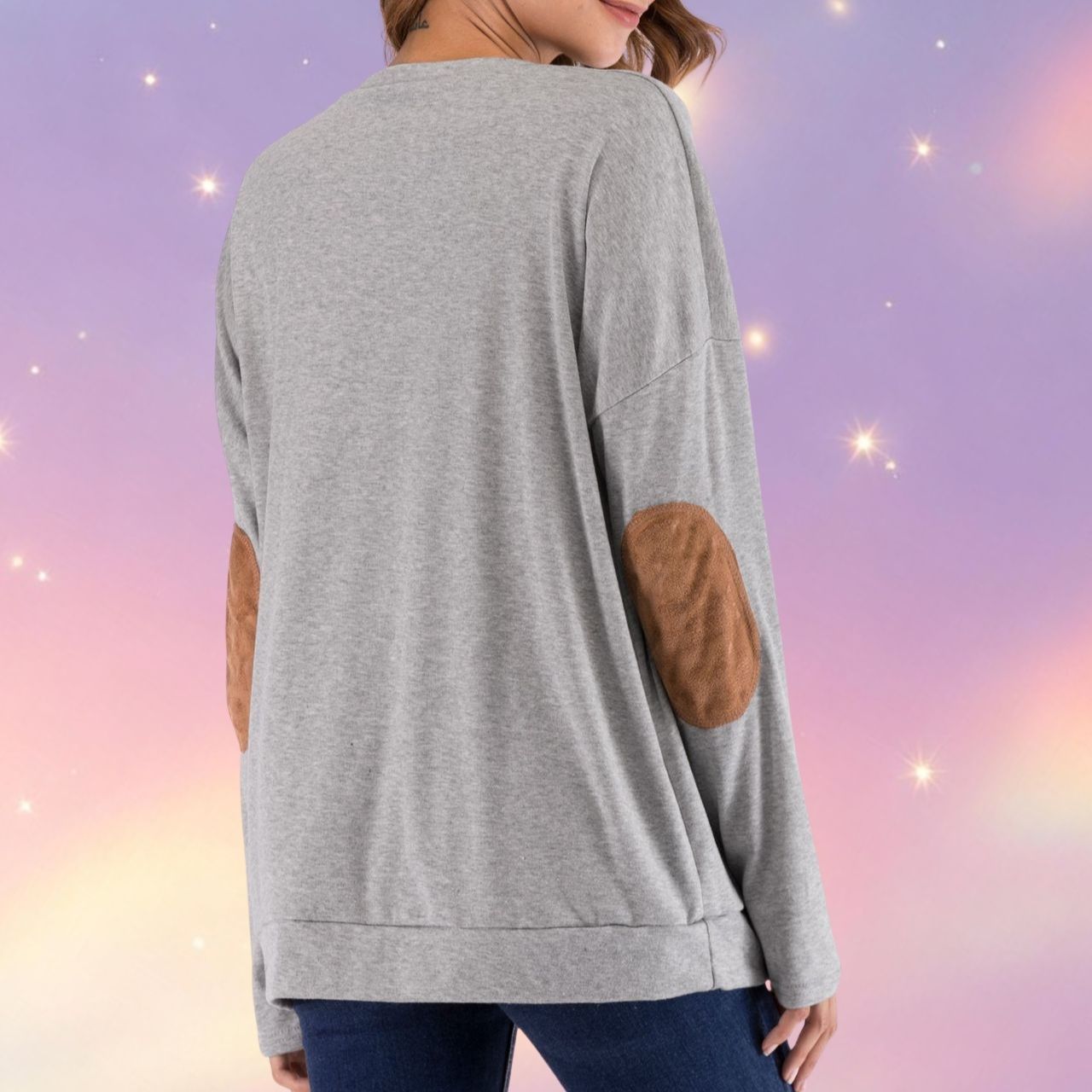 Mune's Cradle Mama Bear Women's Sweater with Elbow Patches – Cotton Blend
