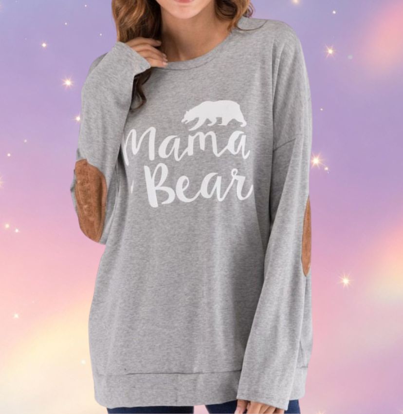 Mune's Cradle Mama Bear Women's Sweater with Elbow Patches – Cotton Blend