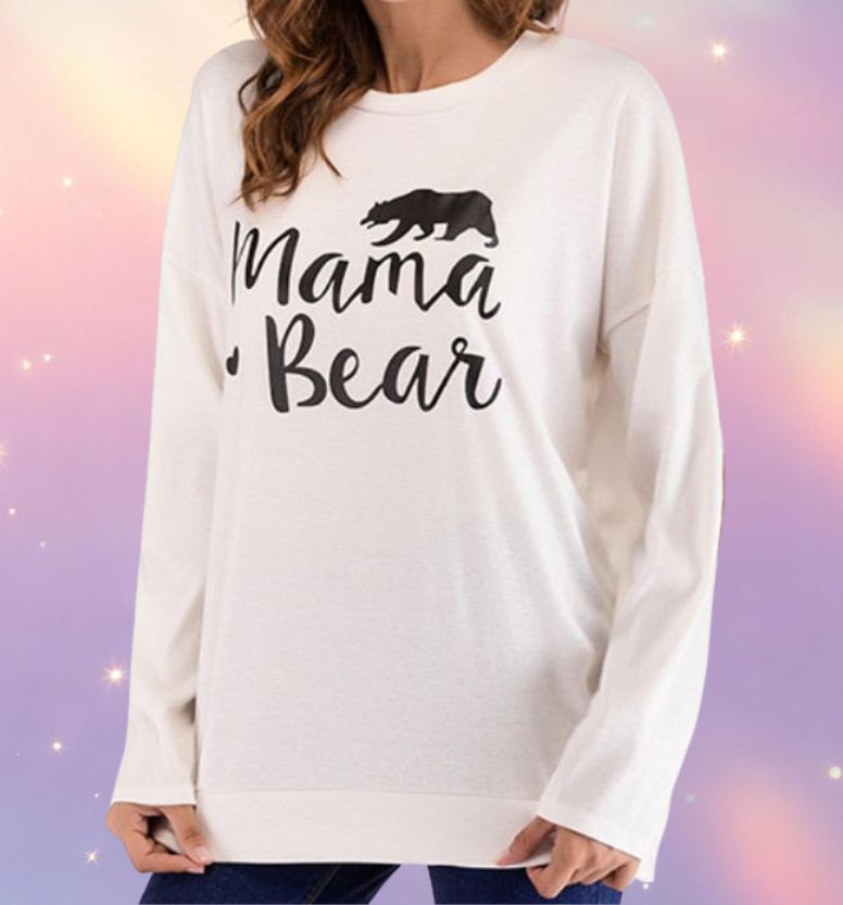 Mune's Cradle Mama Bear Women's Sweater with Elbow Patches – Cotton Blend