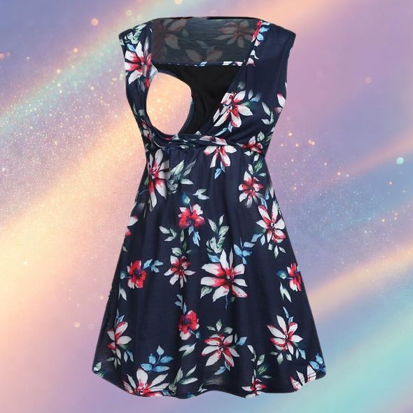 Mune's Cradle Pull-Over Breastfeeding Shirt – Floral Print with Belly Room
