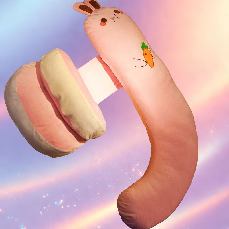 Mune's Cradle J-Shaped Pregnancy Pillow with Cute Animals - Soft Cotton Fill