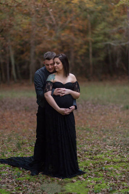 Mune's Cradle Lace Maternity Gown - Soft Flowy Pregnancy Dress