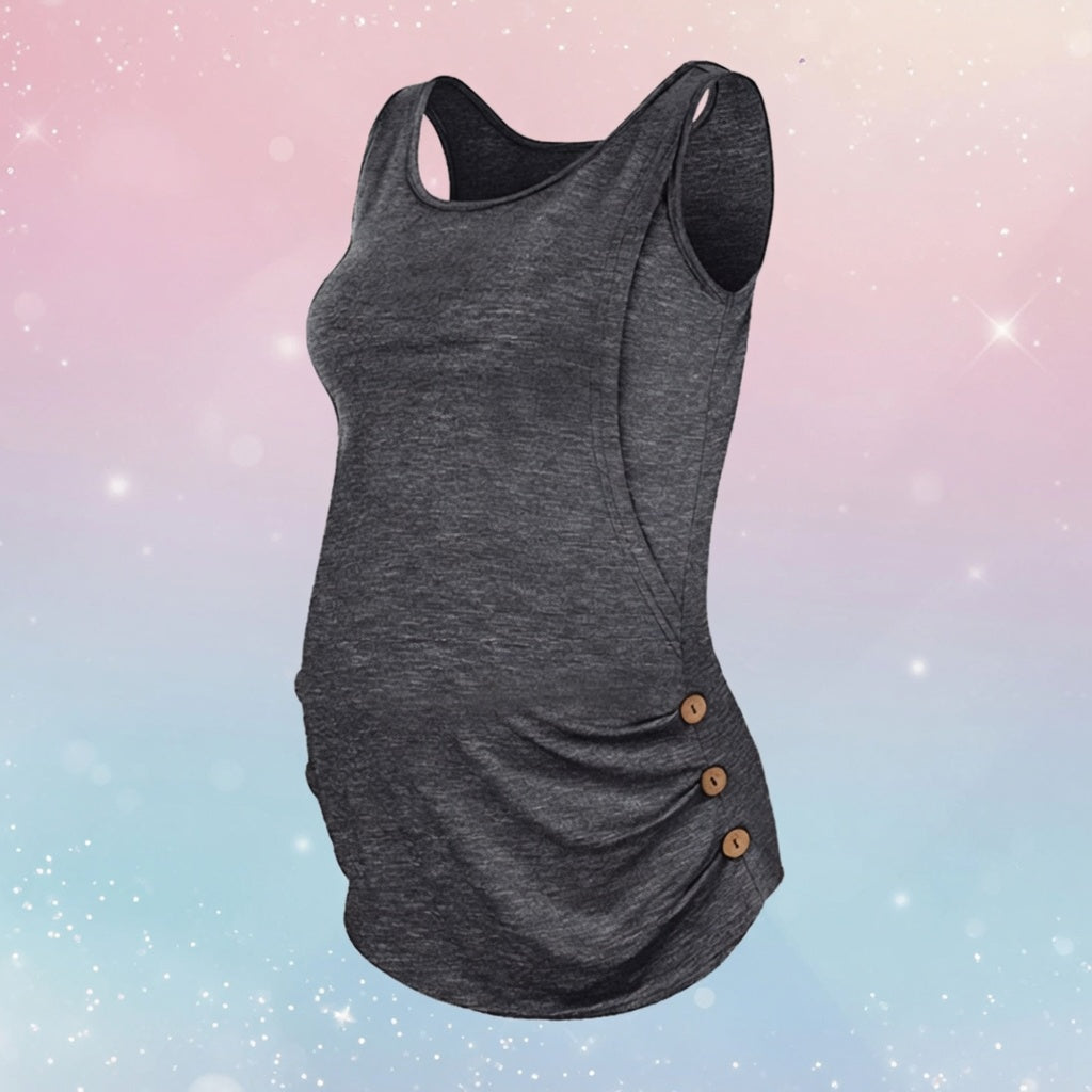 Mune's Cradle Pull-Over Nursing Tank Top - Cotton with Belly Room