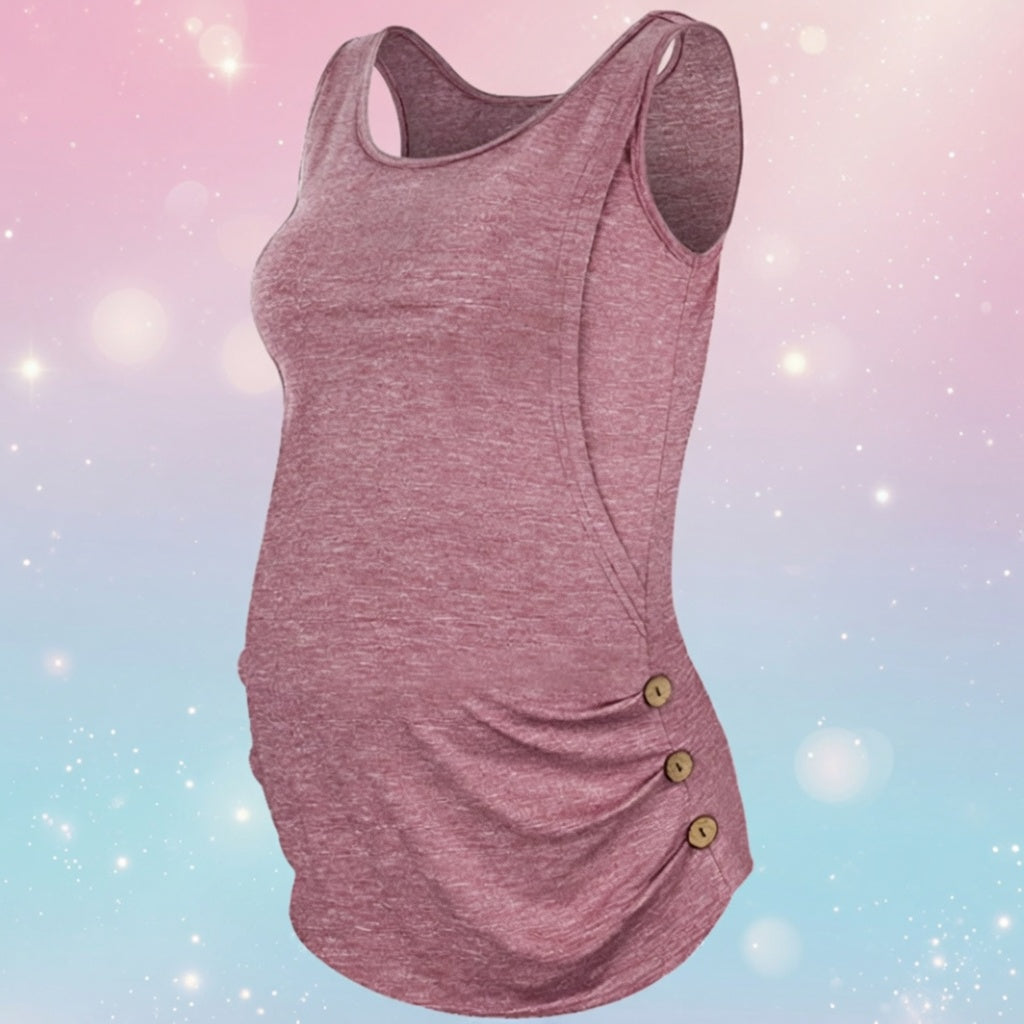 Mune's Cradle Pull-Over Nursing Tank Top - Cotton with Belly Room